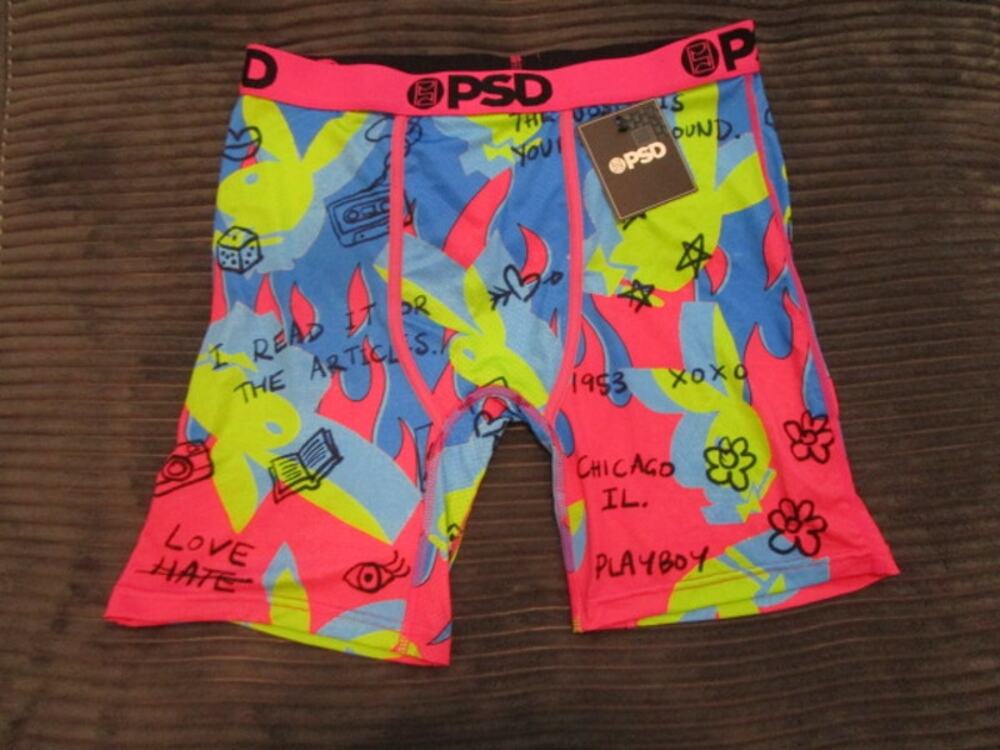 PSD Playboy Nuclear Neon Colors Men's Large Underwear Boxer Briefs